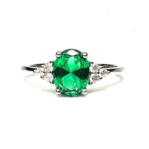 New Handmade Emerald Ring Sterling Silver , May birthstone , Promise Ring